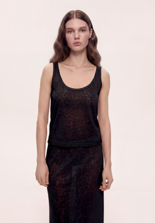 Black tank top made of viscose "flamli"